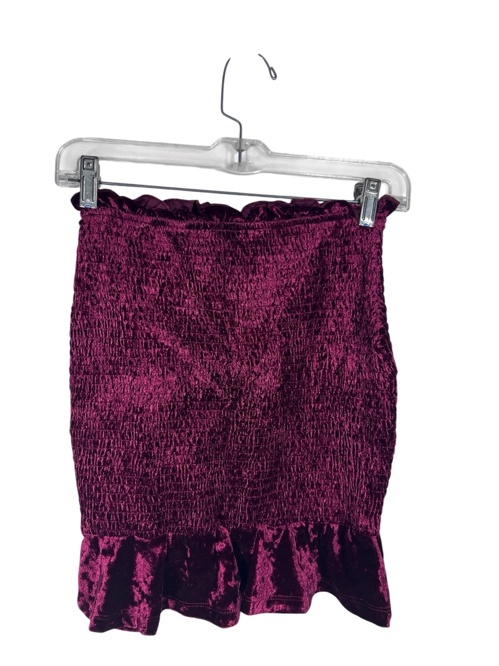 SHEIN Smocked Tube Skirt in Deep Wine Size XS